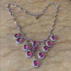 Elegant Pink Kunzaite 925Silver Necklace